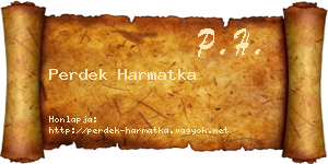 Perdek Harmatka névjegykártya